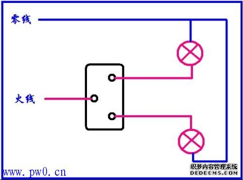 双开双控开关接线图