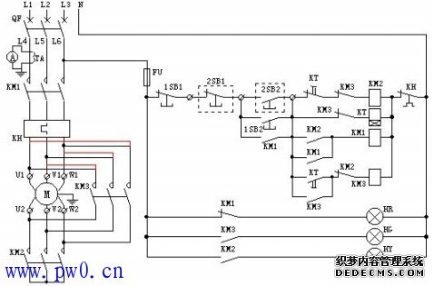 电机星型三角形启动电路图