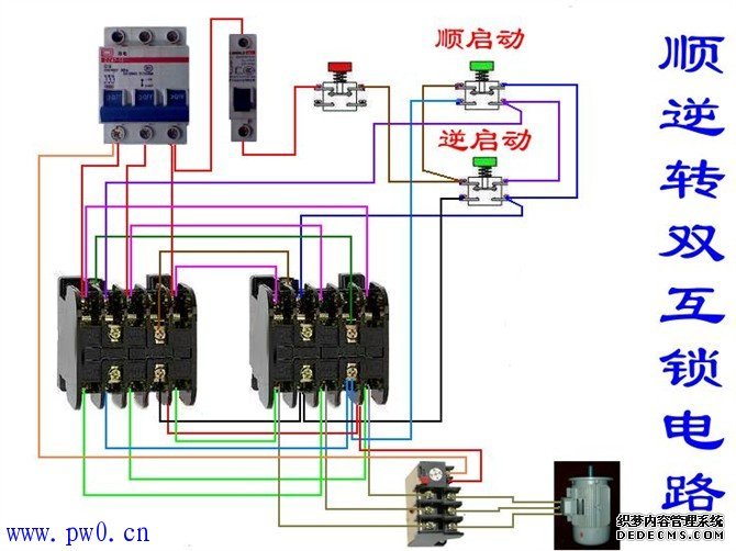 三相交流异步电动机顺逆转双互锁接线图