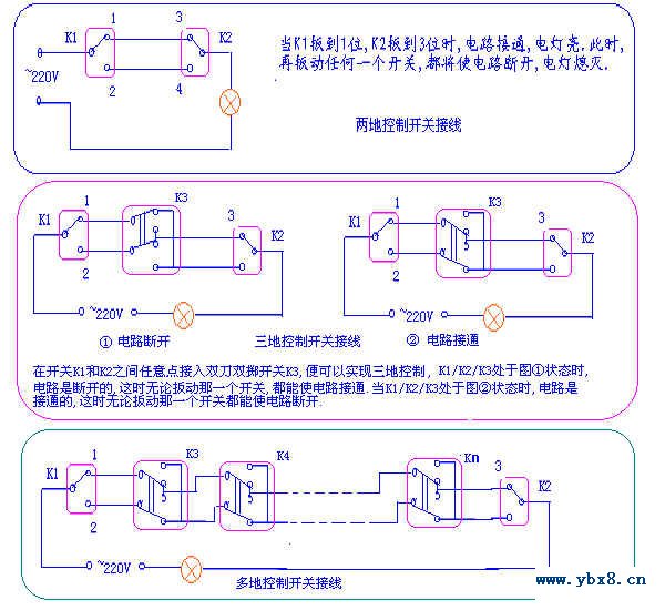 三联开关接线图