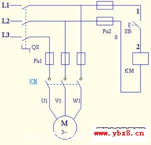 交流接触器自锁正转控制线路