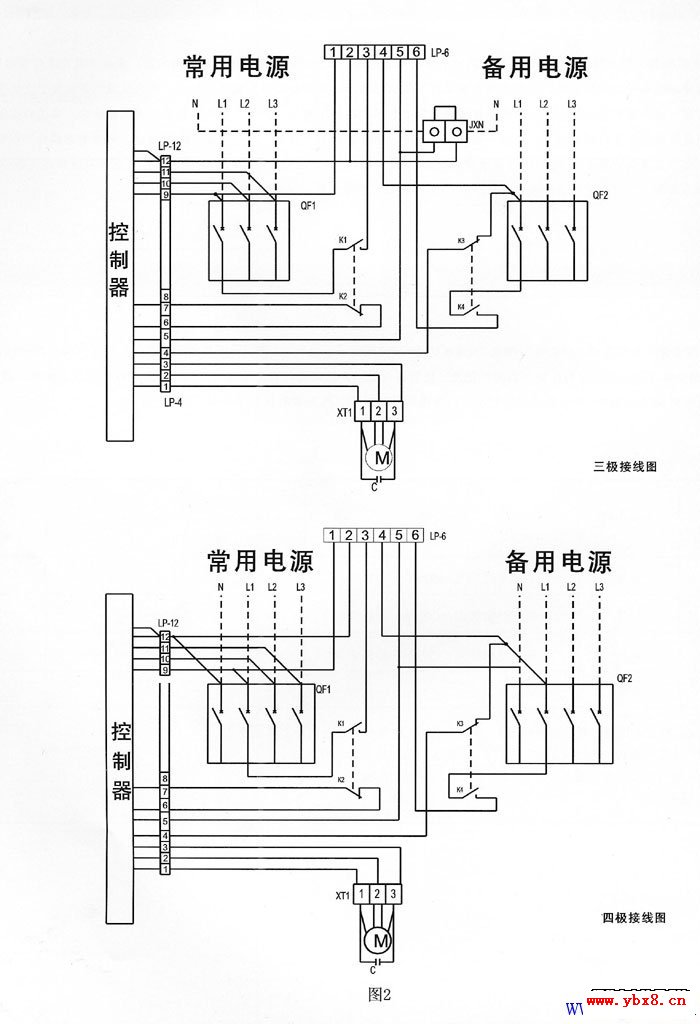 三极和四级接线图