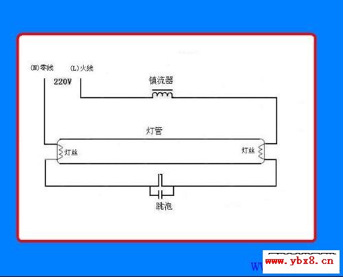 日光灯带补偿电容接线图