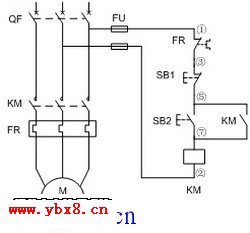 电动机单方向运转控制接线图