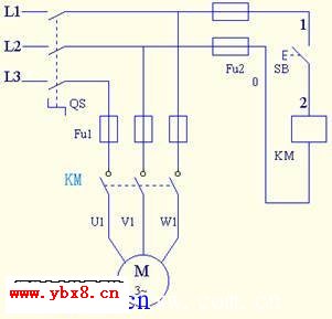交流接触器自锁正转控制线路