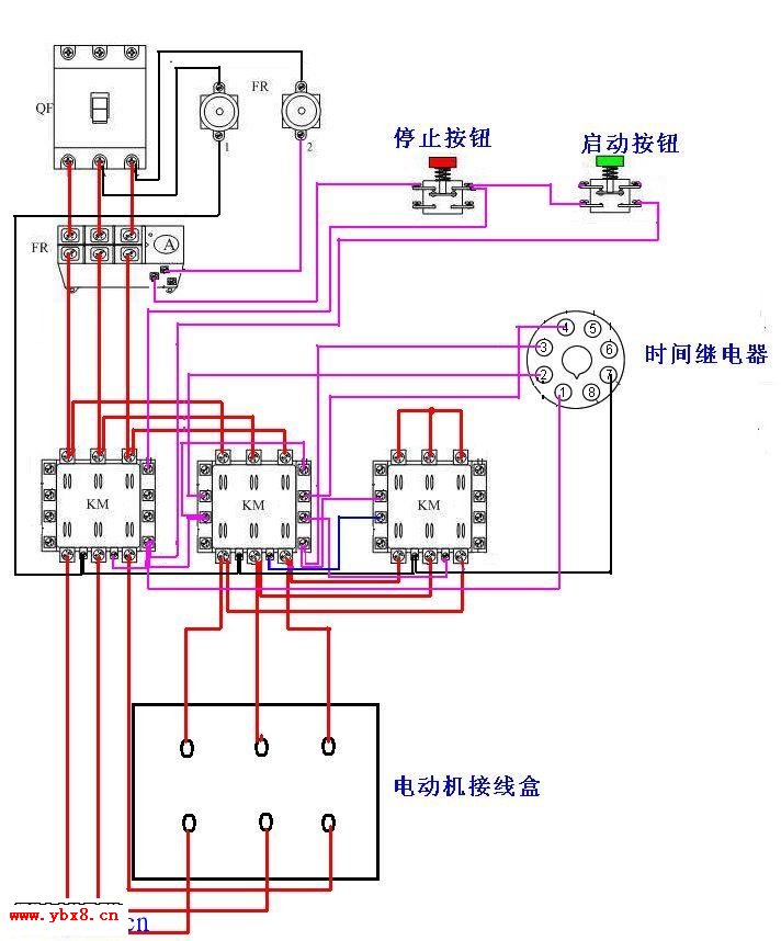 电机正反转原理图 星三角启动电路