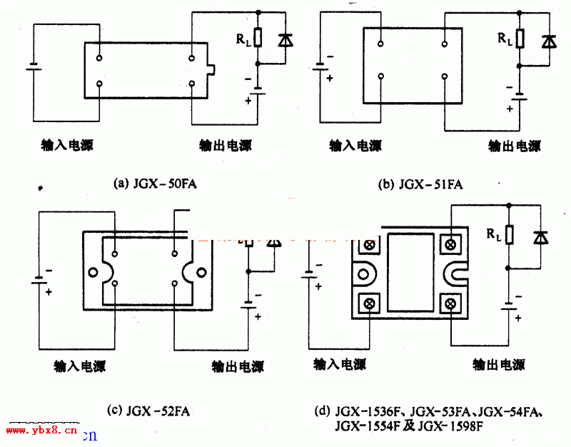 直流固态继电器端子接线图
