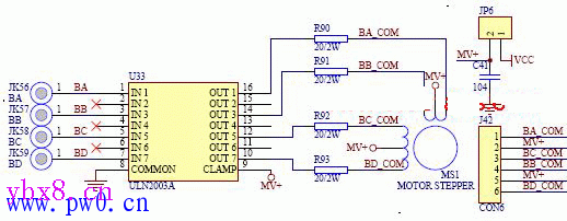 步进电机控制实验电路图