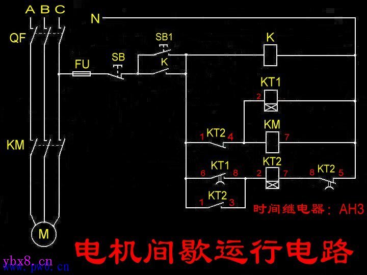 三相电动机间歇运行电路图