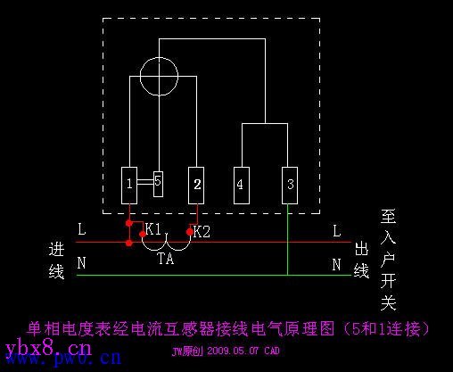 电度表的接线图-单相-三相四线