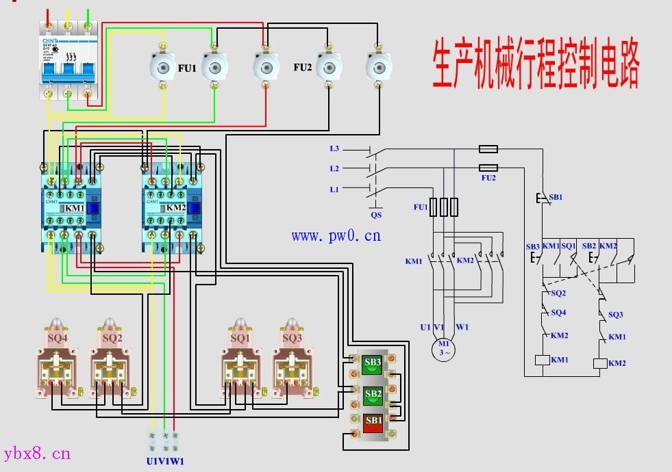 生产机械行程控制电路