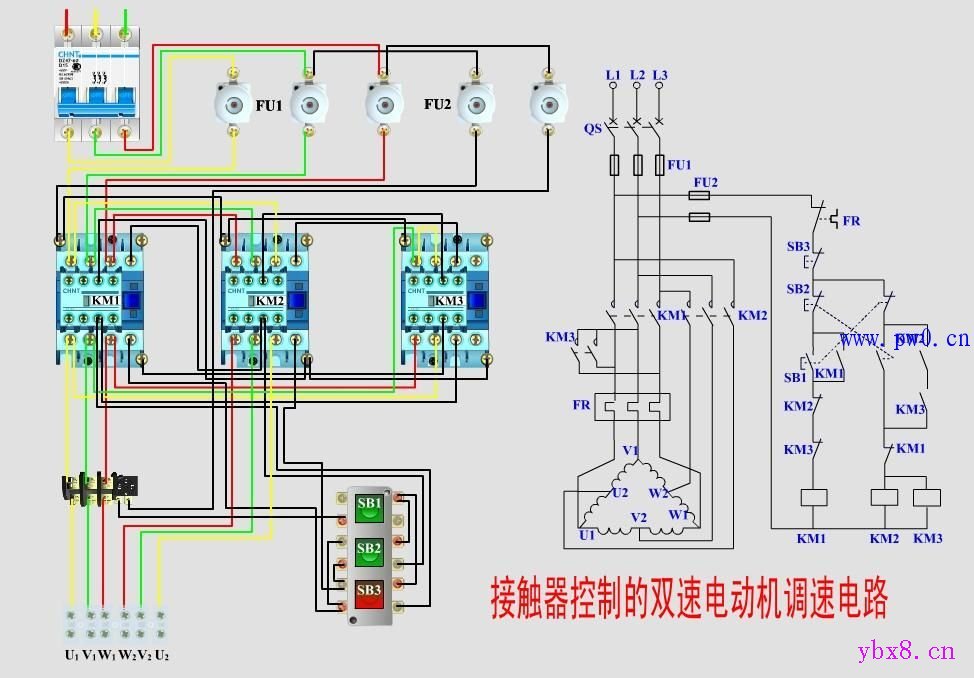 常用电动机控制接线图[实物接线 原理图]