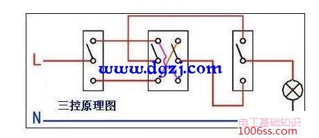 双控开关接线图包括电路原理和接线方法