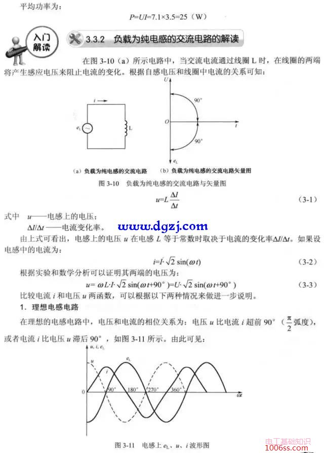 学电工教程单一参数的正弦交流电路入门