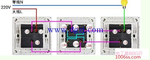 三控开关怎么接线?三开单控开关接线图解