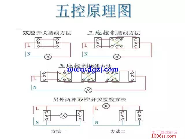 多控开关接线图实物图大全