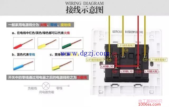 公牛暗装三开单控接线方法图