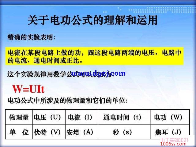 电功的计算公式和应用