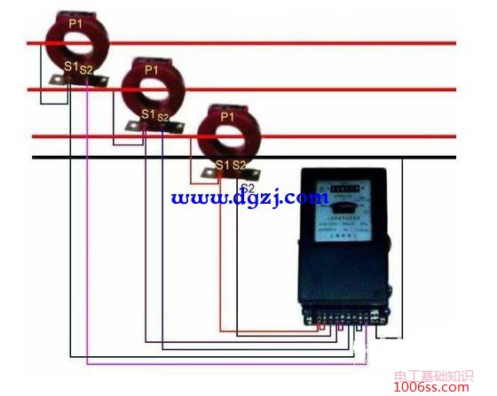 低压配电柜接互感器电度表怎么接线图