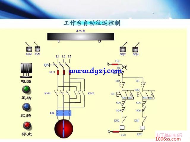 行程开关动作原理及行程开关电机正反转控制电路图