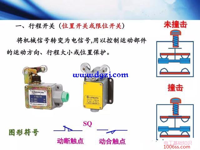 行程开关动作原理及行程开关电机正反转控制电路图