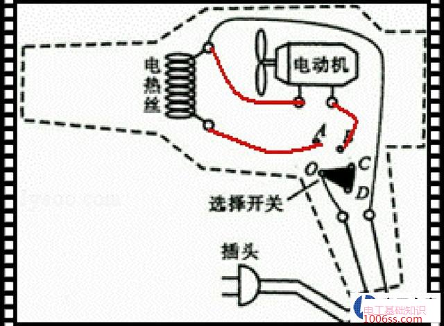 电吹风电路图详解电吹风开热风工作一会即断电