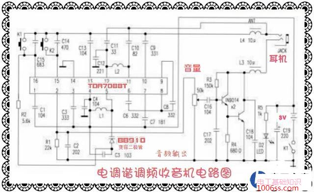 采用电调谐调频收音机专用IC自制袖珍FM收音机