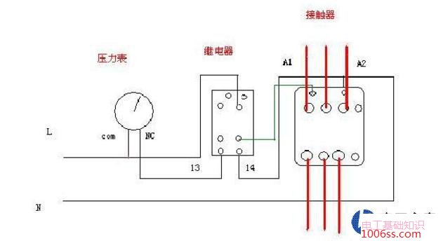 普通压力表在加一个电接压力表怎么接线