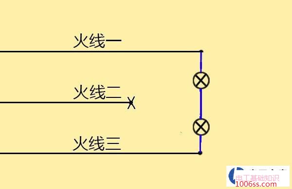 三相无零时能使220V灯泡亮吗