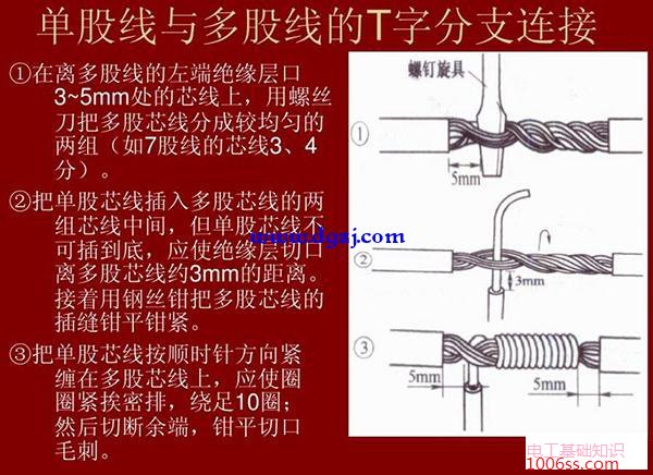 电线导线连接方法_电线接线缠绕方法_电线连接方法图解