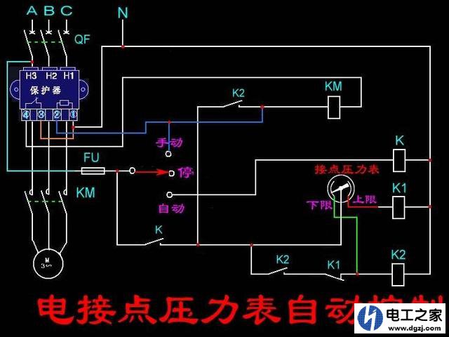 普通压力表在加一个电接压力表怎么接线