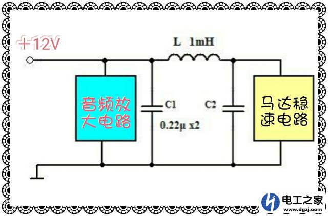 12V磁带录音机放音时扬声器里有机芯稳速电机的声音