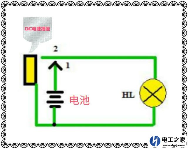 如何将采用电池作电源的灯改成使用外接直流电源供电