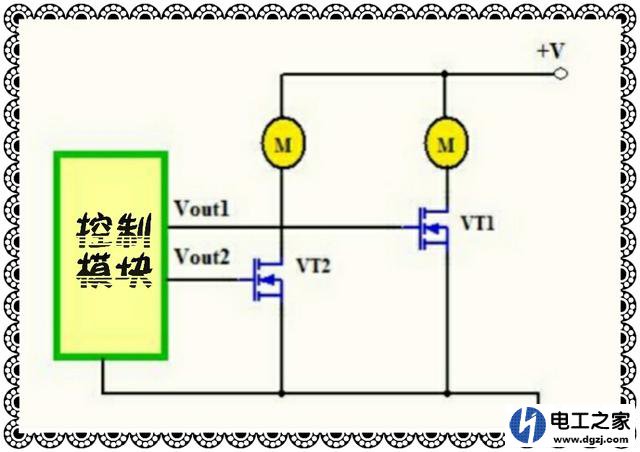 模拟输出模块控制两个马达为什么开启一个时另一个跟着动
