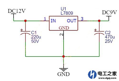 DC12V转DC9V电路方案