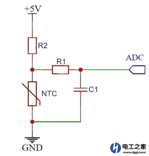 低功耗ntc测温原理图