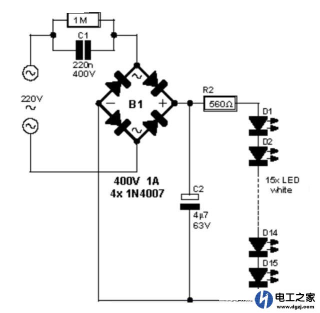 220vLED灯在12v电压下工作的改动方法