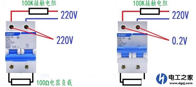 空气开关上端有电合上开关就没电了怎么回事