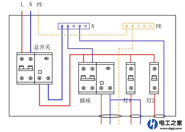 图解灯开关和插座共用零线