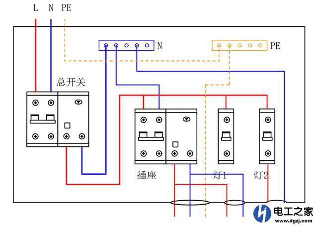 图解灯开关和插座共用零线