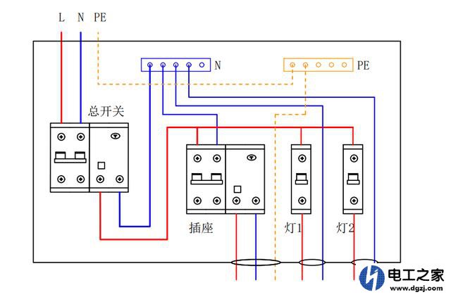 图解灯开关和插座共用零线