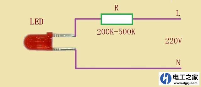 led发光二极管怎么接电220v