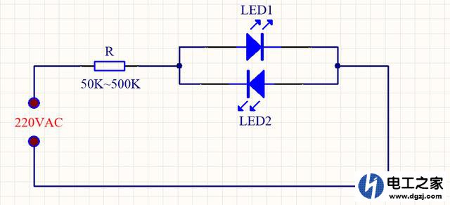 led发光二极管怎么接电220v