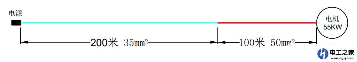 距离300米35铝线能带动55千瓦电机吗
