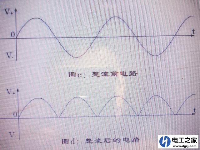 两只整流二极管组成的全波整流电路