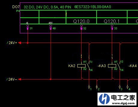 西门子300PLC的DO模块接线图