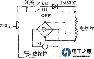 吹风机发热部分的电压是多少