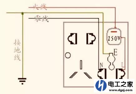 两条线怎么接一开五孔可以自己接个地线吗