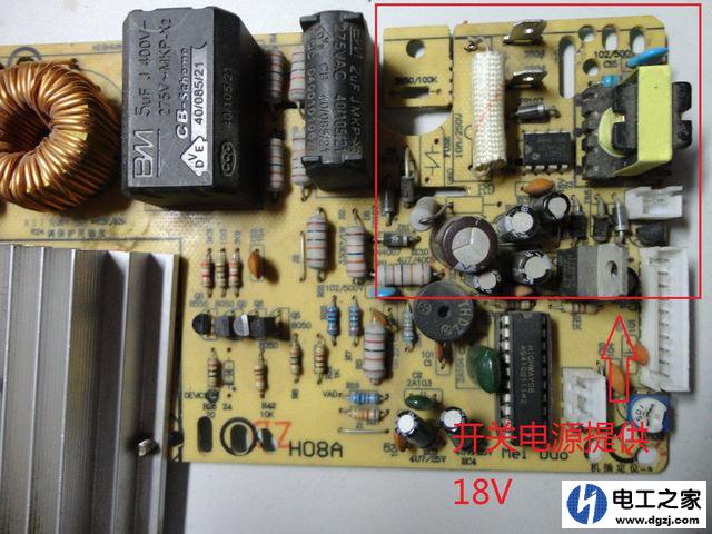 电磁炉18v5v来电原理图