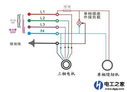 一根火线分成三个是不就是380